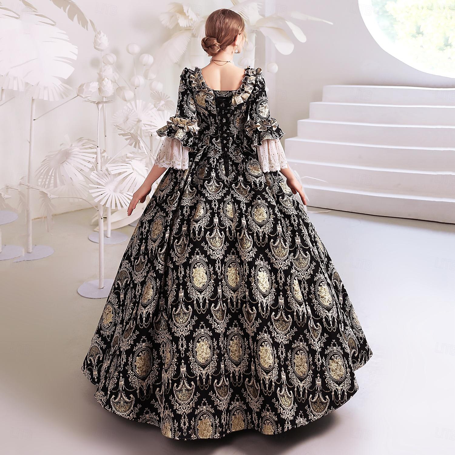Gothic Victorian Vintage Inspired Dress Party Costume Prom Dress Princess Shakespeare Solid Color Ball Gown Fancy Dress Women's Royal Halloween Carnival Valentine's Day Party Evening Party Masquerade 2026 - $321.99 –P5