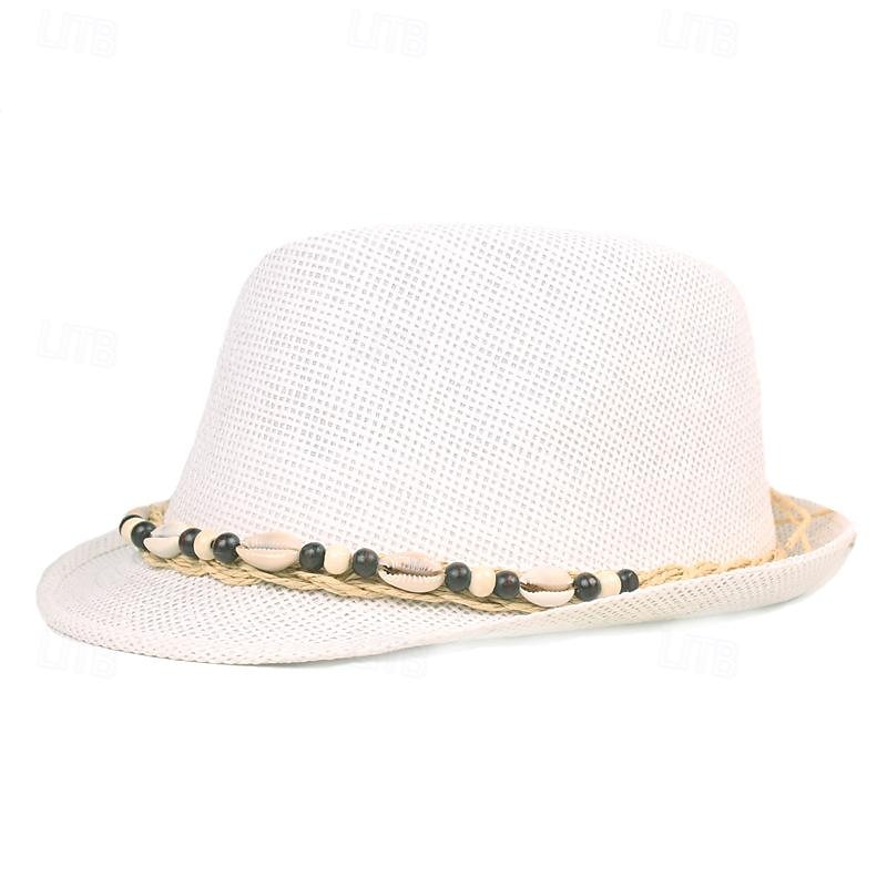 Men's Kentucky Derby Hat Sun Hat Party Hat Bowler Hat Black White Acrylic Fibers Fashion Casual Street Daily Plain Sunscreen Breathable 2026 - $9.49 –P6