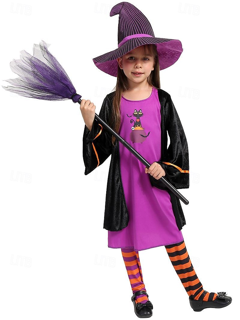 Čerodějnice předvečer Všech svatých Cosplay kostým Maškarní Valpuržina noc Dětské Dívčí Karneval Plesová maškaráda Večírek Jednoduché Halloweenské kostýmy Oblékněte se 2025 - $38.99 –P2