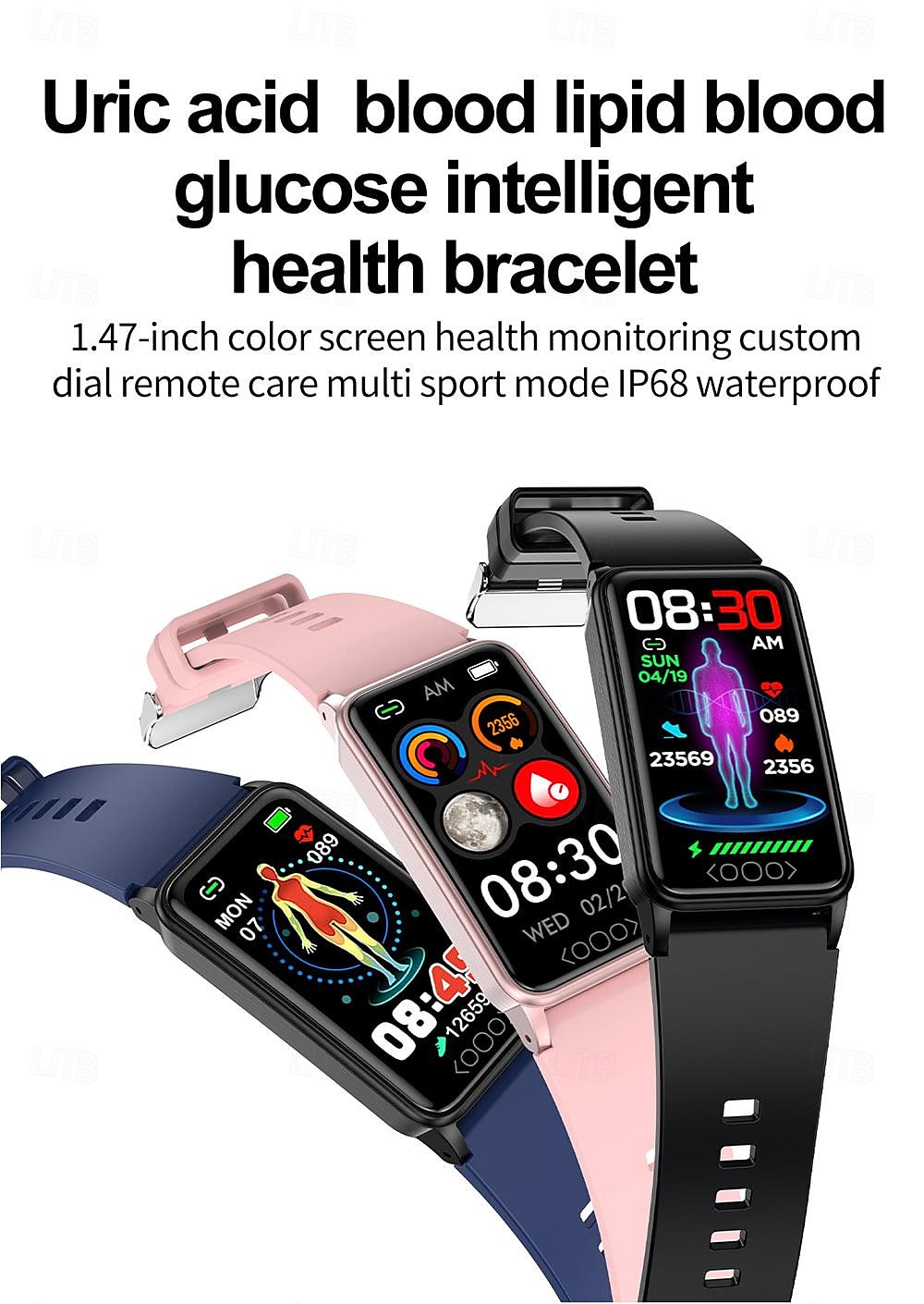 NEW Smart Watch 1.47 inch Smartwatch Fitness Running Watch Bluetooth Temperature Monitoring Pedometer Call Reminder Compatible with Smartphone Women Men Waterproof Media Control Message 2025 - $35.99 –P1