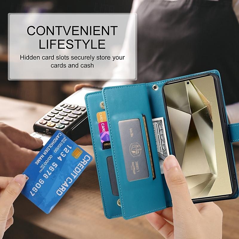 Phone Case For Samsung Galaxy S24 Ultra Plus S23 S22 S21 S20 Ultra Plus FE A55 A35 A25 A15 5G A54 A34 A14 A73 A53 A33 A23 A13 A72 A52 A32 A22 A12 S25 Ultra Back Cover with Stand Holder Magnetic Zipper 2025 - $27.99 –P14