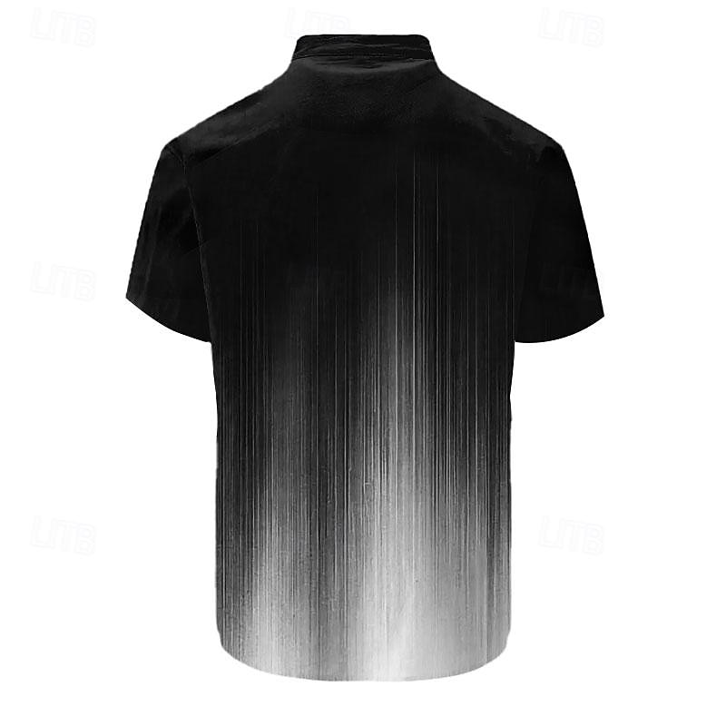 Per uomo Sfumatura Motivo Geometrico Camicia con Bottoni Camicie Stampate Manica Corta Hawaiano Resort All'aperto Affari / Cerimonia / Matrimonio Estate Collo ripiegato Stampato Bottonato Nero del 2026 a $25.99 –P2