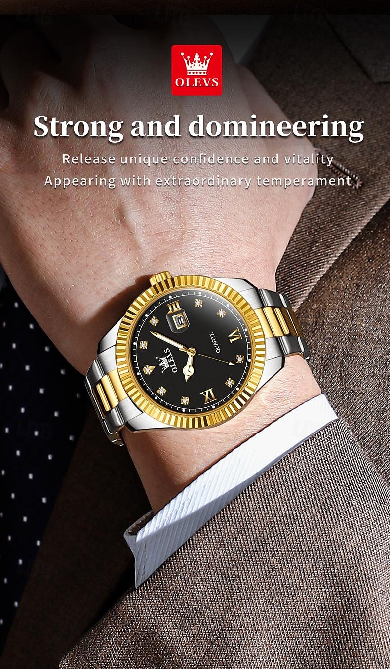 OLEVS Men Quartz Watch Fashion Business Wristwatch Luminous Calendar Waterproof Decoration Steel Watch 2025 - $27.99 –P2