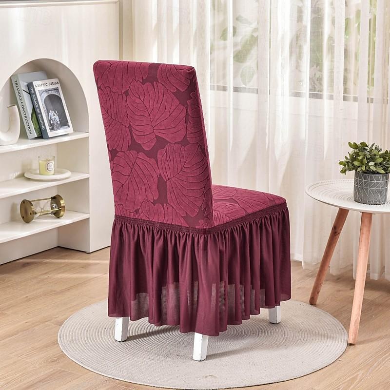 stolsöverdrag med kjolfåll elegant och snygg design mjukt och slitstarkt tyg perfekt för matsal eller speciella tillfällen ger fullt stolskydd lätt att installera och maskintvättbar 2025 - $19.49 –P9