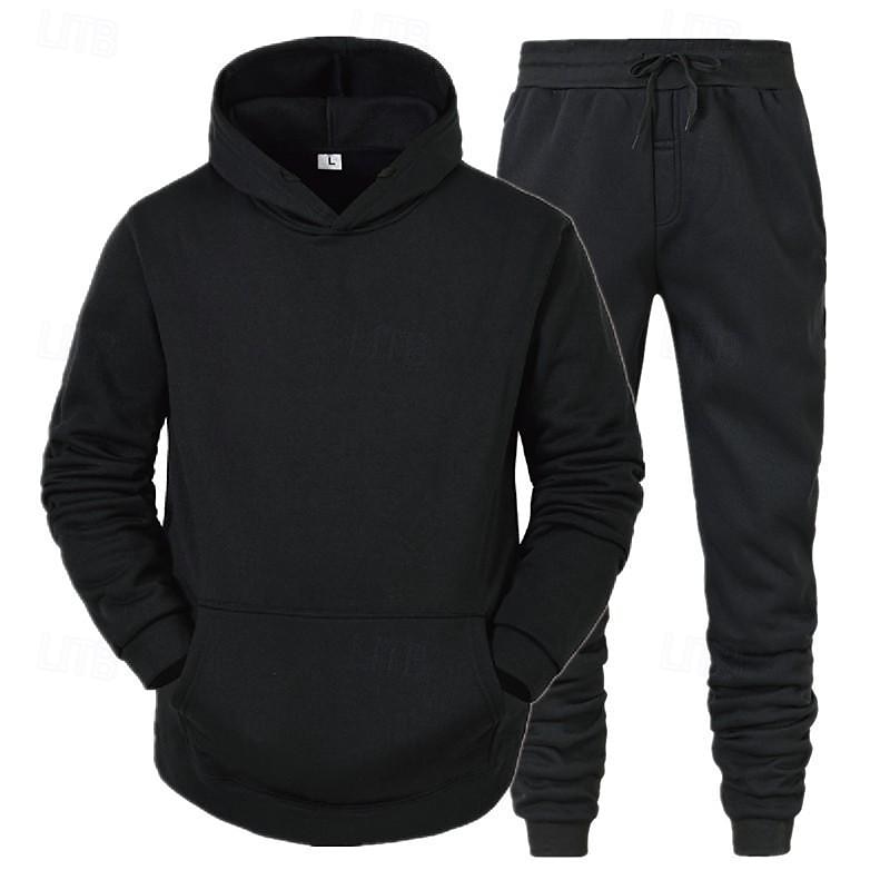 Herren Trainingsanzug Jogginganzug Jogginganzüge Schwarz Rote Königsblau Hellgrau Mit Kapuze Glatt Tasche 2 teilig Sport & Natur Täglich Festtage Strassenmode Basic Brautkleider schlicht Frühling 2026 - $19.99 –P2