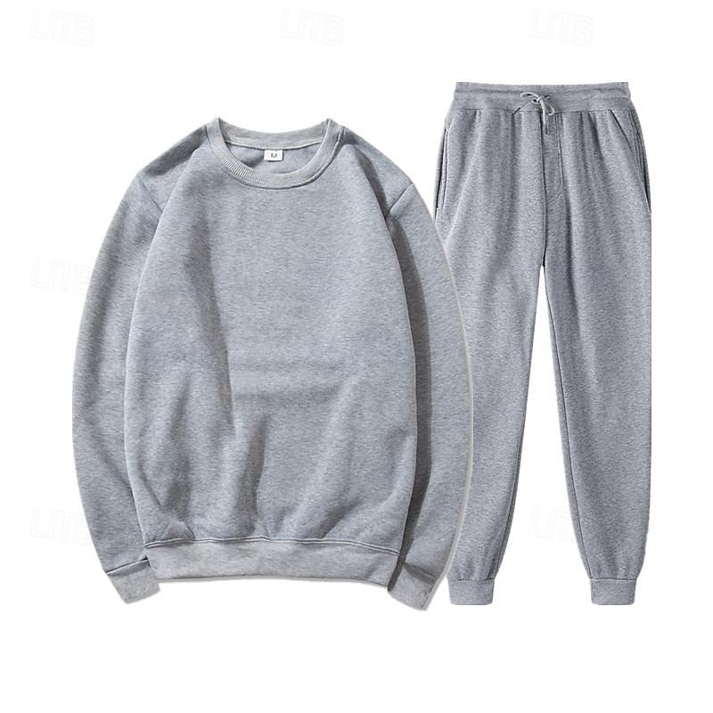 Herre Joggedress sweatsuit Joggedresser Svart Blå Oransje lysegrå Crew-hals عادي 2 deler Sport & Utendørs Daglig Ferie Gatemote Grunnleggende Fritid Vår & Vinter Klær Gensere Gensere 2025 - $22.99 –P3