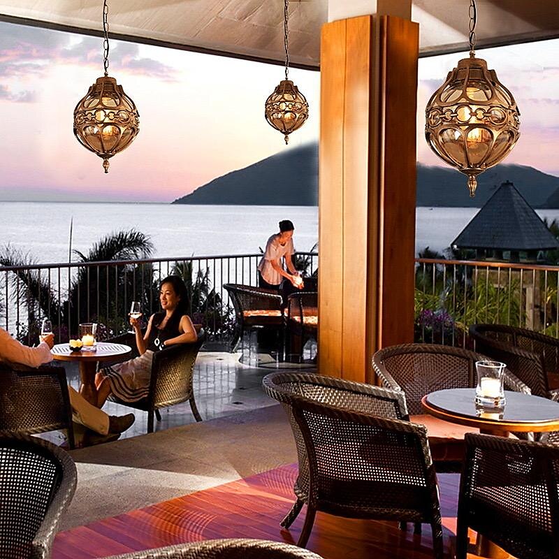 LED Pendant Light 1-Light 5W Industrial Vintage Glass Ball Outdoor Waterproof Hanging Lamp Metal Exterior Suspension Lantern Lamp E26/E27 for Farmhouse Garden Porch Aisle Pavilion Terrace Modern Droplight 110-240V 2025 - $194.99 –P4