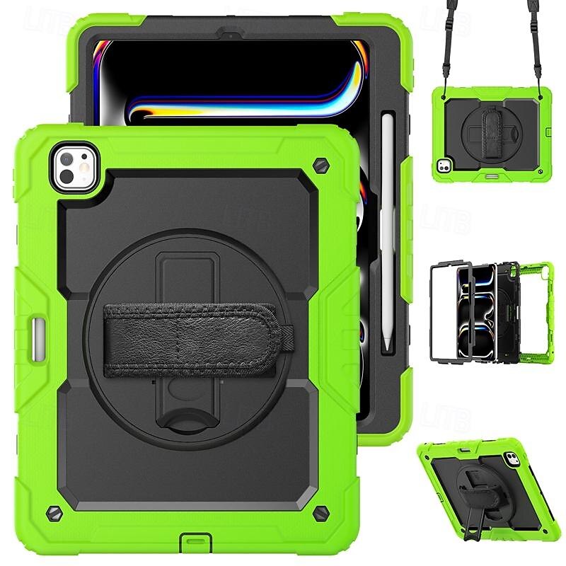 Tablet Case Cover For Apple iPad Air 11"(2024) iPad Air 13"(2024) iPad Pro 11"(2024) iPad Pro 13"(2024) Portable Handle Pencil Holder Armor PC Silicone 2025 - $45.99 –P9