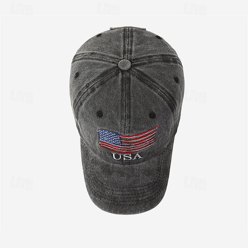 Men's Baseball Cap Sun Hat Trucker Hat Black Navy Blue Polyester Embroidered Fashion Casual Street Daily Letter National Flag Adjustable Sunscreen Breathable 2025 - $11.49 –P8