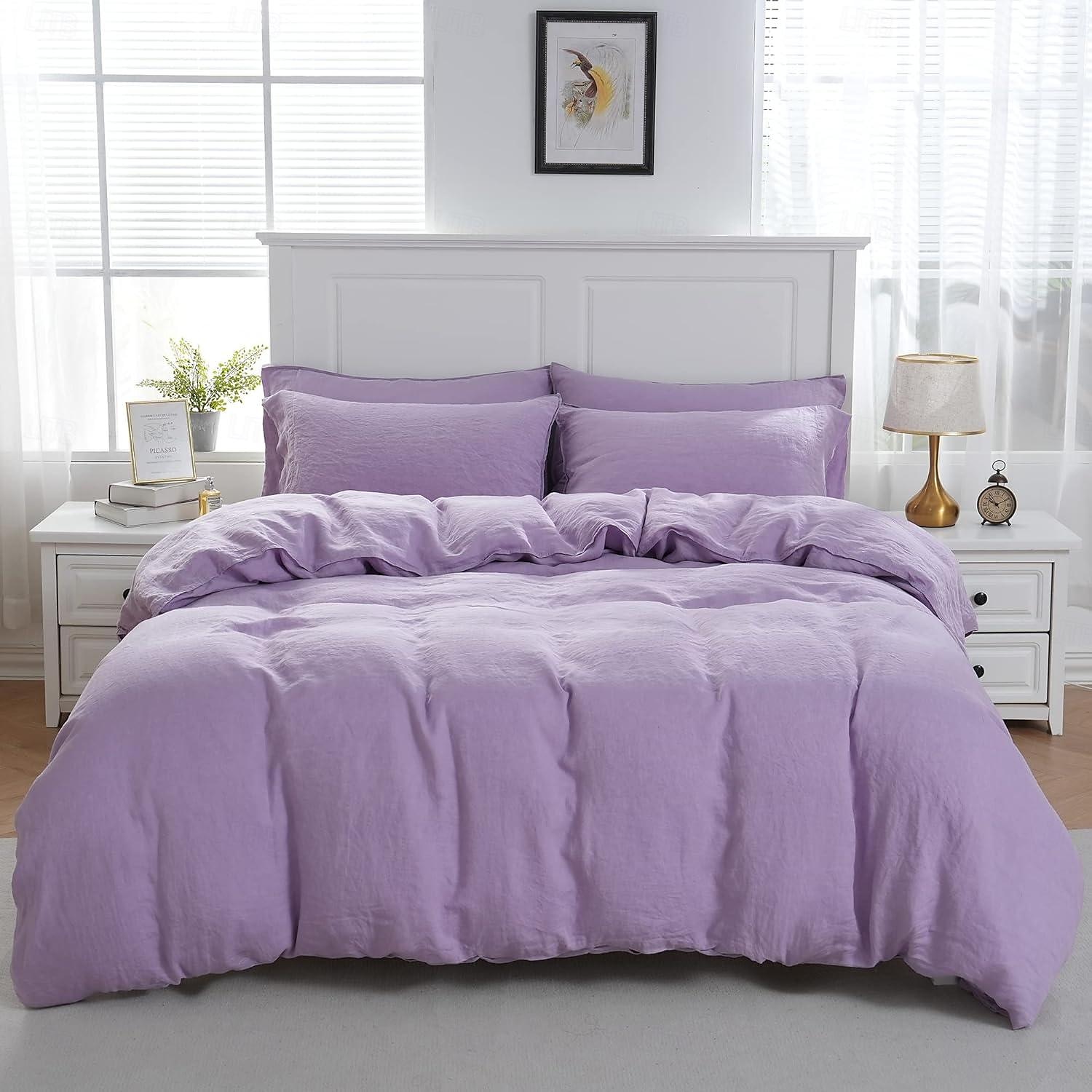 Cotton Duvet Cover 100% Linen Coconut White Duvet Cover Queen Size, Soft and Breathable Queen Duvet Cover Set for All Season 2025 - $50.99 –P13