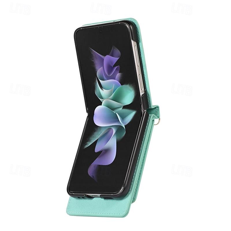 τηλέφωνο tok Για Samsung Galaxy Z Flip 7 Z Flip 6 Z Flip 5 Z Flip 4 Z Flip 3 Αναποδογυρίστε το κάλυμμα Καθρέφτης με τον Lanyard Υποδοχή κάρτας Γεωμετρικά σχήματα PC PU δέρμα 2025 - $19.99 –P5
