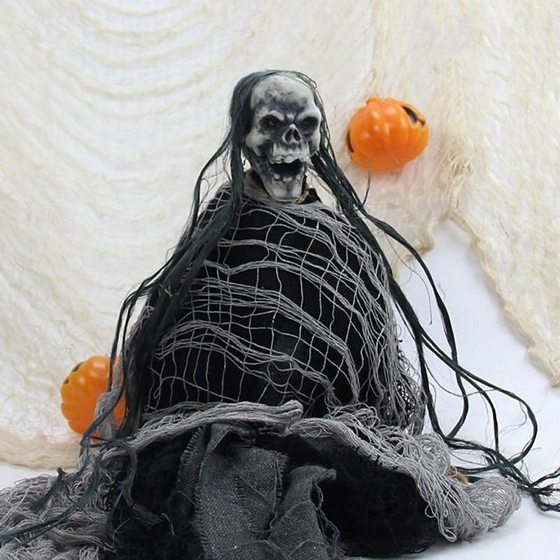halloween musta kammottava kangas pelottava sideharsokangas oviaukot verkkokangas kummitustaloon kammottavia ja pelottavia halloween-koristeita 2025 - $10.99 –P6