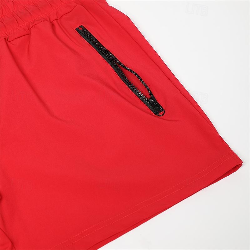 Homens calções atléticos Shorts de 3 polegadas Calções de treino Short curto Shorts de Corrida com forro de malha Bolso Com Zíper Design de cordão elástico Côr Sólida Respirável Secagem Rápida Curto de 2025 por $12.99 –P14