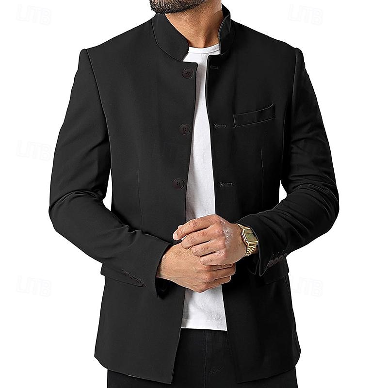 Unisex Leichte Jacke Freizeitjacke Chore-Jacke Casual Langlebig Tasche Frühling & Herbst Solide / einfarbig Athleisure Stehkragen Standard Schwarz Weiß Wein Dunkelblau Jacken 2025 - $61.99 –P5