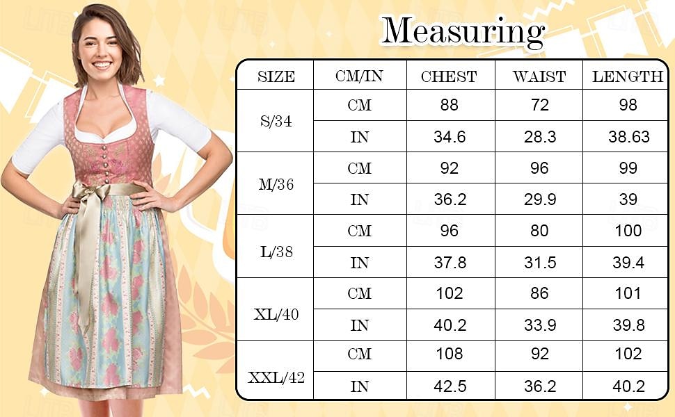 Oktoberfest Outfits Schort Dirndl hulp in de huishouding Duits München Weiden Dames Doek in traditionele stijl 2025 - $68.99 –P1