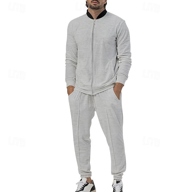 Per uomo Tuta Da Ginnastica Tuta da jogging 2 pezzi Zip intera Informale Autunno Manica lunga Traspirante Morbido Fitness Allenamento in palestra Corsa abbigliamento sportivo Abbigliamento sportivo del 2025 a $37.99 –P8
