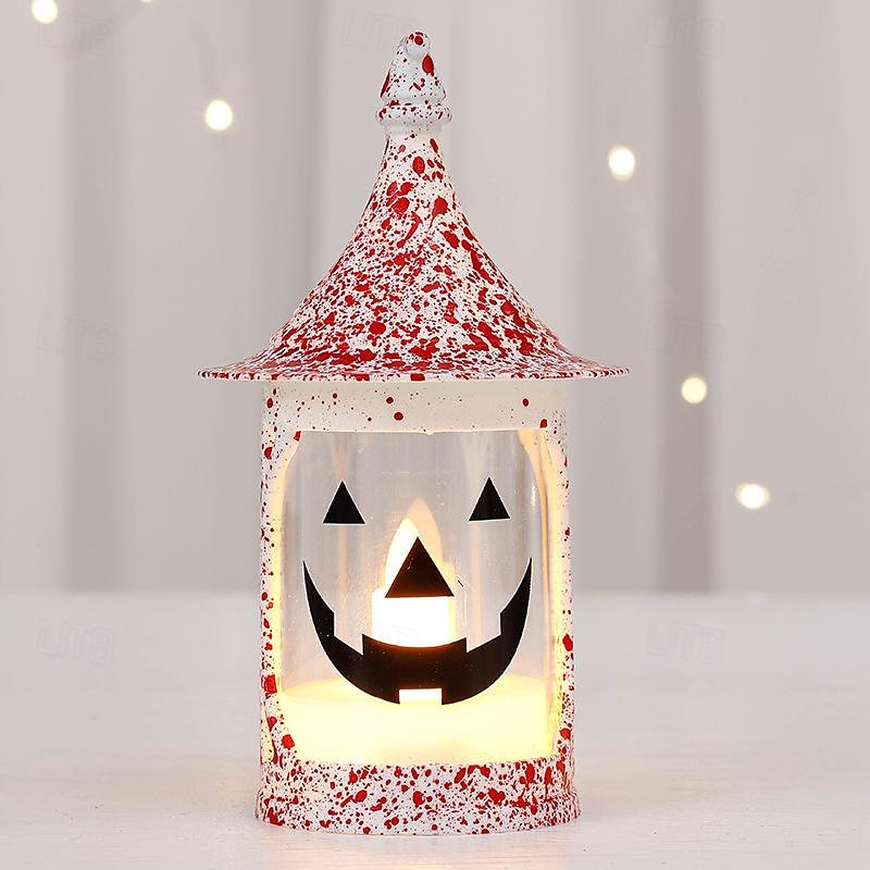 lanterna di zucca di Halloween candela elettronica luce jack o lanterna luce zucca lampada notturna lampada a vento modello smorfia atmosfera festa di Halloween decorazione 1/3/5 pezzi del 2025 a $7.99 –P8