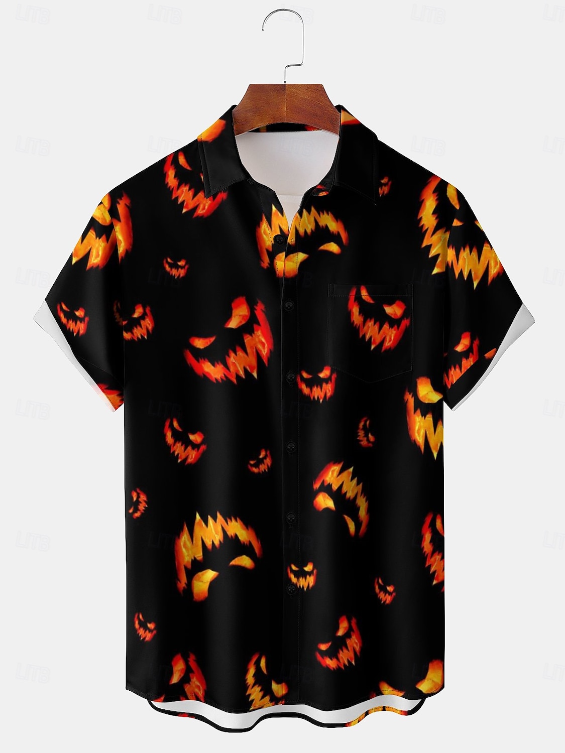 Halloween Floreale Informale Per uomo Camicie stampate Maniche corte Per uscire Fine settimana Primavera estate Colletto Stampe Sottile Nero Poliestere del 2025 a $23.99 –P2