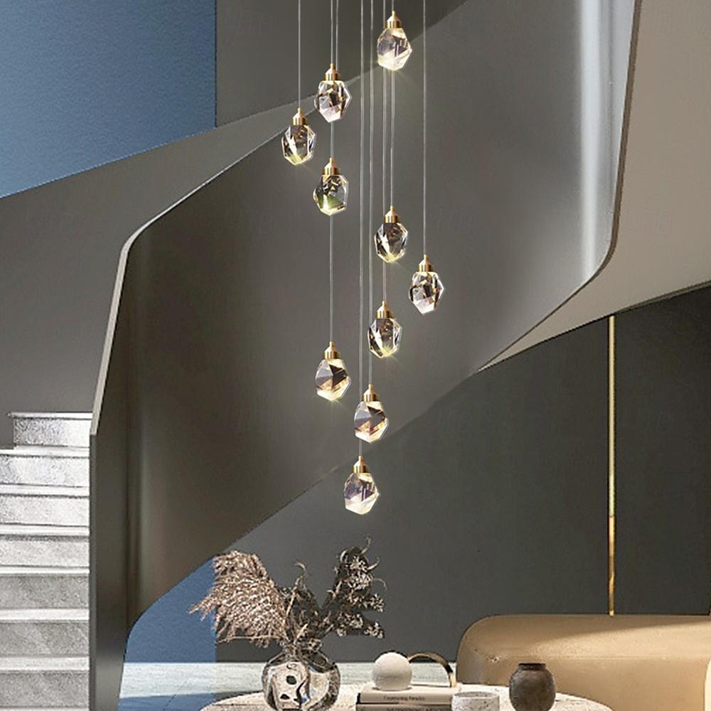 LED Pendant Light Dimmable  1/3/5/7/10/15-Light Nordic Glass Ball Home Decor Modern Crystal Chandelier Simple Home Decoration Chandelier Dining Room Bar Counter 85-265V ONLY DIMMABLE WITH REMOTE CONTROL 2025 - $67.99 –P1