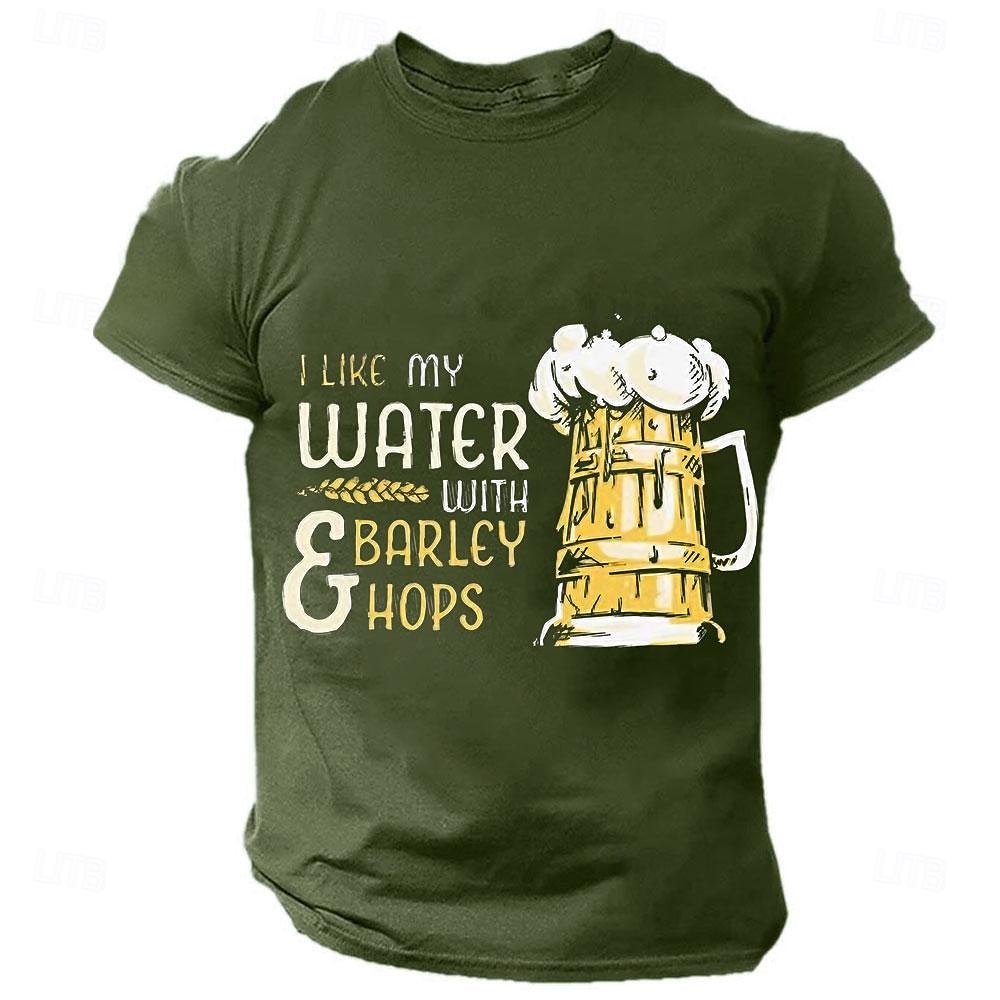 Herren Mit Buchstaben bedruckt Lustig Bier T Shirt T-Shirt Baumwolle Kurzarm Grafik Hemd Schwarz Armeegrün Dunkelblau Bequemes T-Shirt Straße Sport im Freien Modedesigner-Kleidung 2025 - $15.99 –P2