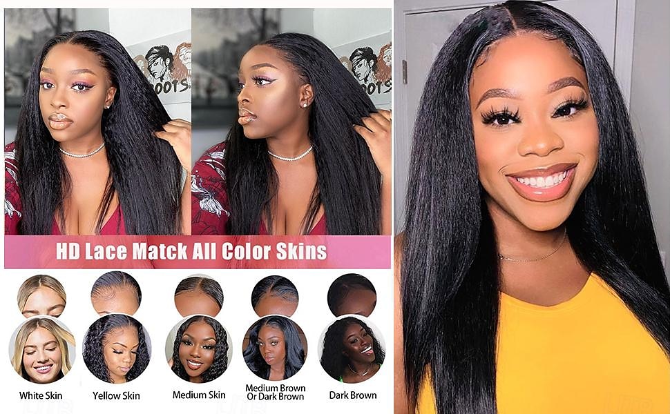 Peluca recta rizada con encaje frontal de 13x6, pelucas de cabello humano con cierre frontal recto yaki transparente hd para mujeres, peluca sin cola de 20 pulgadas con densidad de 180%, prearrancada 2025 - $205.49 –P2