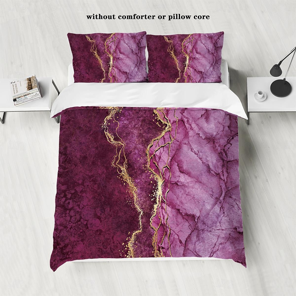 3-teiliges Daunenbettbezug-Set mit nordischem Marmor-Abstrakt-Aquarellmuster für Hotelschlafzimmer, Gästezimmer und komfortables Hotelbettwäscheset 2025 - $31.99 –P7