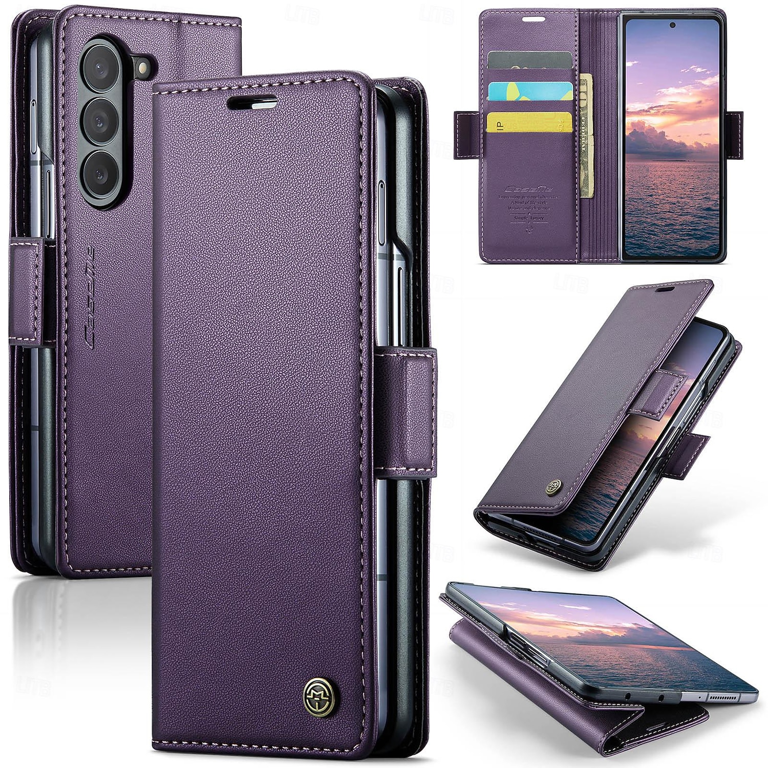 телефон Кейс для Назначение SSamsung Galaxy Z-сгиб 6 Кошелек для карт Матовый матовый Разъем для карты Защита от удара Ретро ТПУ 2025 - $14.99 –P1