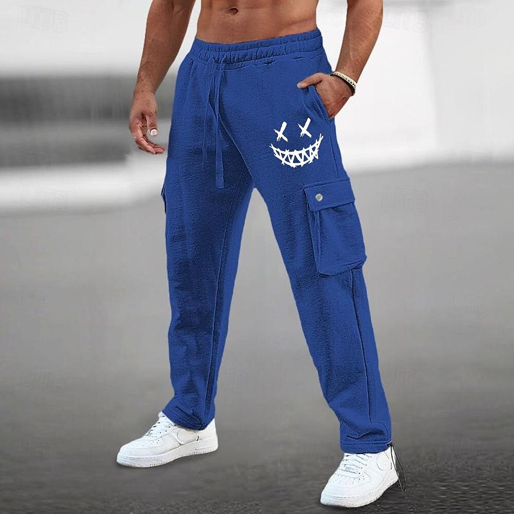 Per uomo Pantaloni della tuta Vita elastica Multi tasca Gamba dritta Pop art Comfort Traspirante Lunghezza intera Sportivo Informale Attività ricreative Sportivo Di tendenza Nero Bianco Media del 2025 a $34.99 -P3