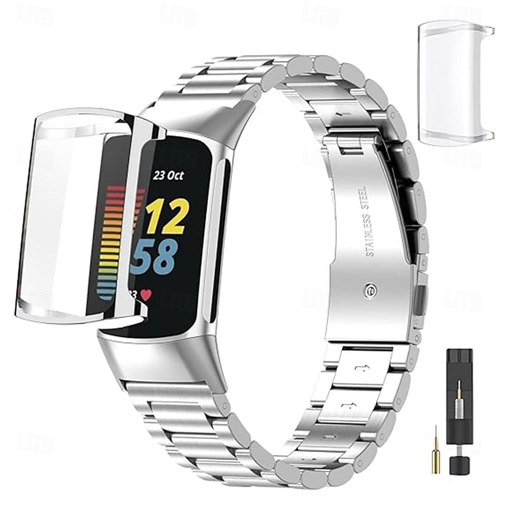 Pasek do inteligentnego zegarka kompatybilny z Fitbit Charge 6 / Fitbit Charge 5 Pasek do smartwatcha ze stali nierdzewnej z narzędziem do usuwania Wymienna opaska sportowa Opaska na nadgarstek z 2025 - $27.99 –P2