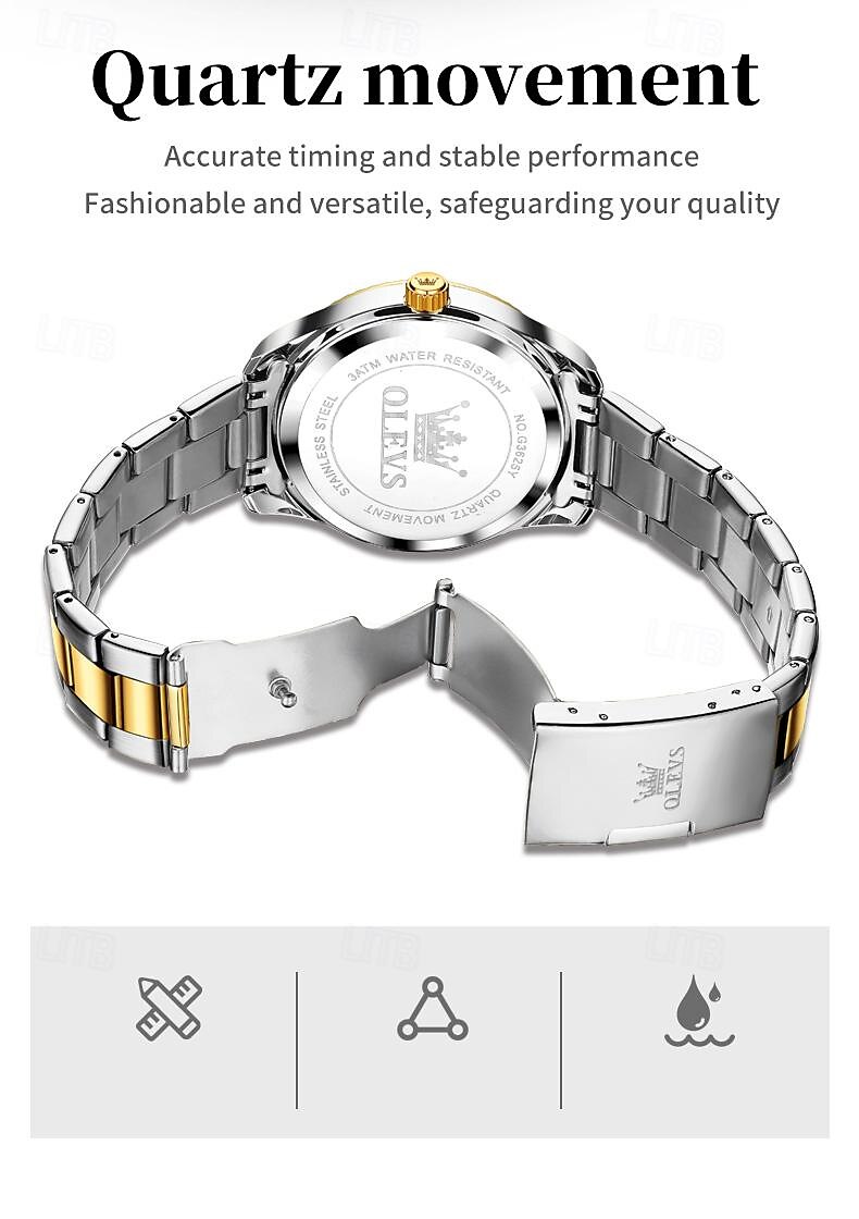 OLEVS Men Quartz Watch Fashion Business Wristwatch Luminous Calendar Waterproof Decoration Steel Watch 2025 - $27.99 –P6