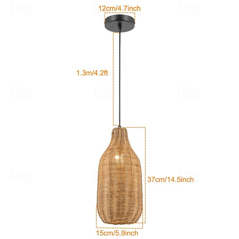 LED Pendant Light Japanese Rattan Dining Room Wabi-sabi Ratten Home Decor Pendant Light for Kitchen 2025 - $92.99 –P5