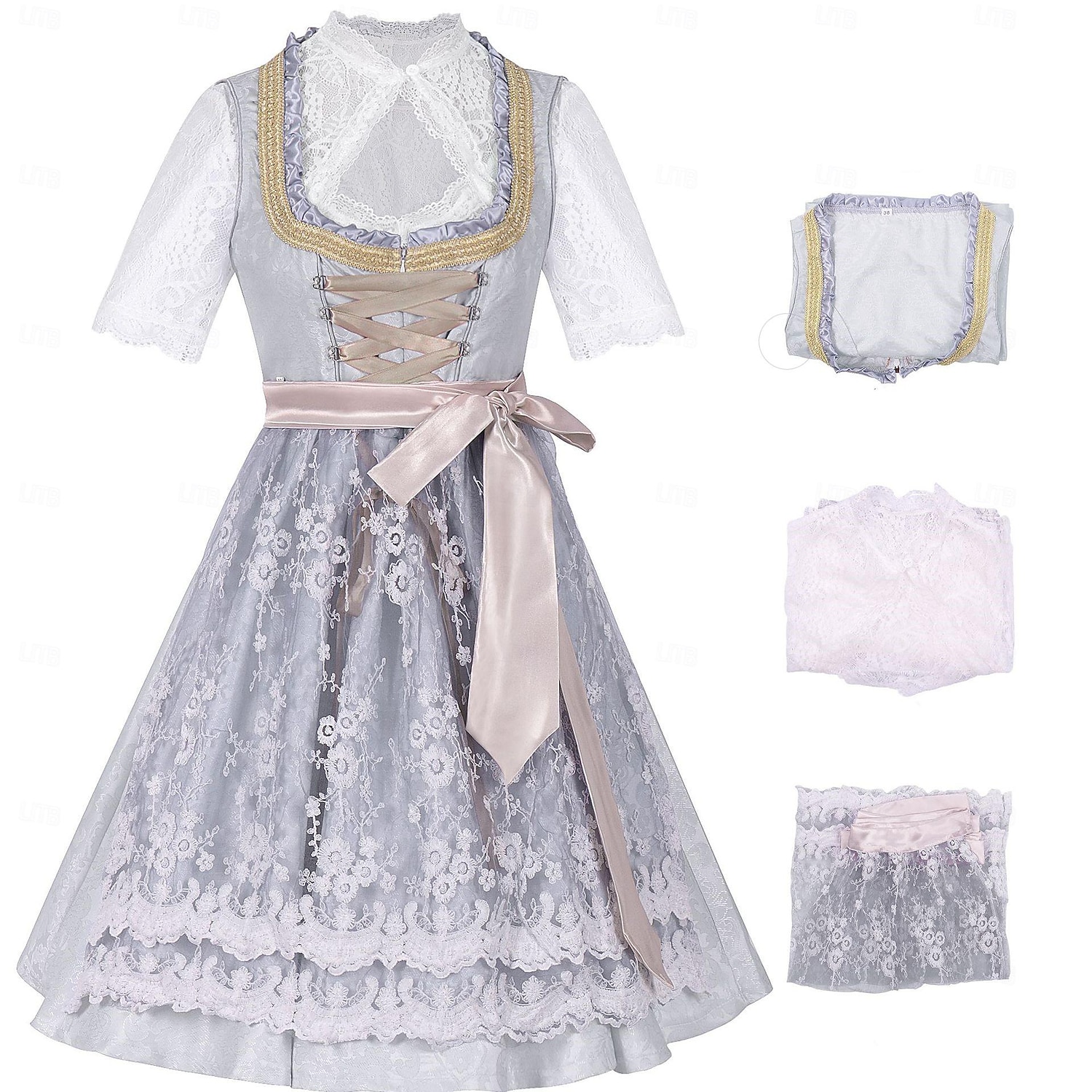 Oktoberfest Vestidos Accesorios Falda acampanada bávaro Mucama Alemán Munich prados Mujer Paño de estilo tradicional Camisas Vestido Delantal 2026 - $72.99 –P1