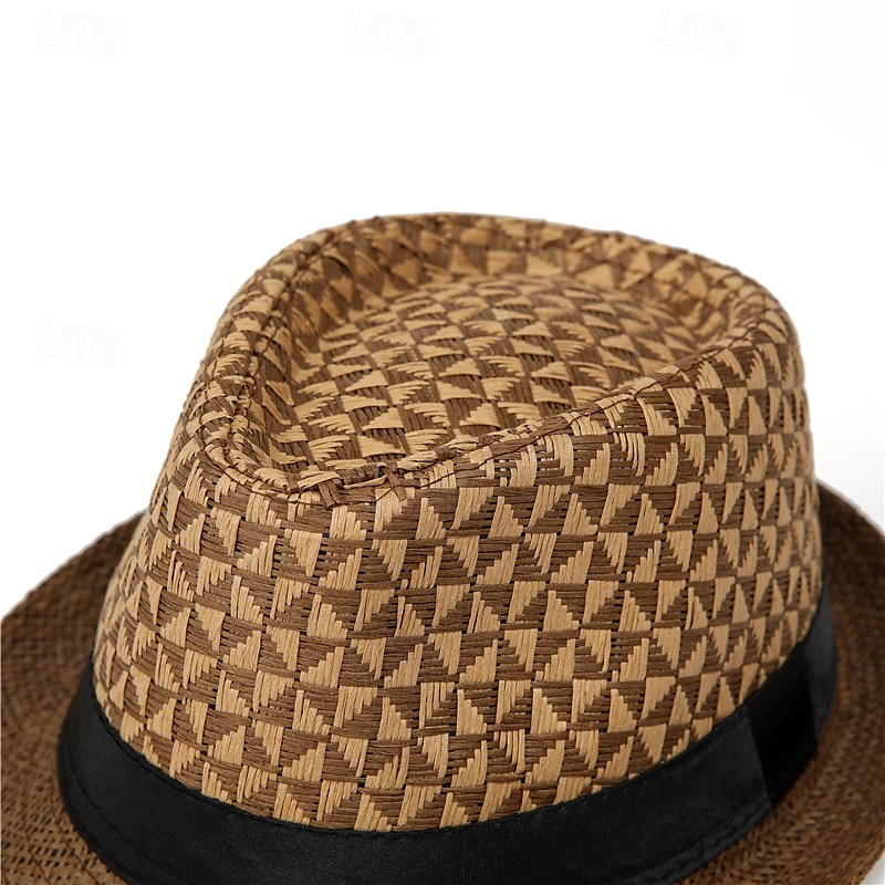 Herre Kentucky Derby Hat Solhatt Bowlerhatt Svart Kakifarget Lakris Mote Fritid Gate Daglig Fargeblokk Geometrisk Solkrem Pustende 2025 - $7.99 –P6