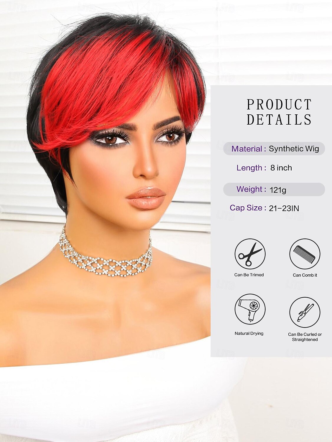 Synthetische pruiken Natuurlijk recht Korte bob Zijdeel Pruik 8 Zwart / Rood Synthetisch haar Dames Gemengde Kleur 2025 - $18.49 –P7