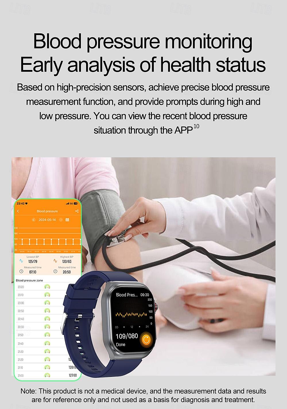 iMosi ET585 Slimme horloge 2.04 inch(es) Smart horloge Bluetooth ECG + PPG Temperatuurbewaking Stappenteller Compatibel met: Android iOS Dames Heren Handsfree bellen Waterbestendig Mediabediening IP68 2025 - $74.99 –P11