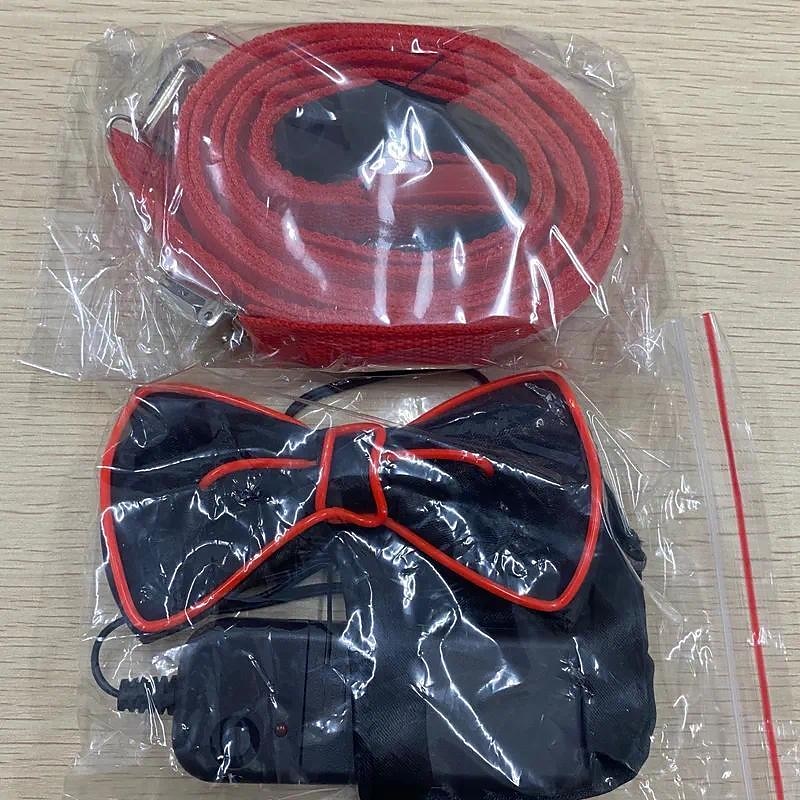 1 conjunto de gravata borboleta com led brilhante, conjunto para festa masculina, halloween, natal, casamento, festival, bar, decoração de festa de 2025 por $19.99 –P13