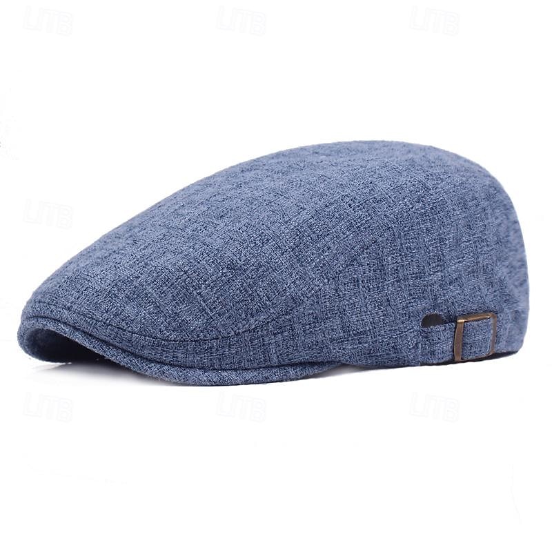 Herren Schiebermütze Ascot-Hut Ballonmütze Schwarz Blau Bauwolle / Leinen Mischung Modisch Brautkleider schlicht Strasse Täglich Glatt Einstellbar Sonnenschutz Atmungsaktiv 2025 - $8.99 –P5
