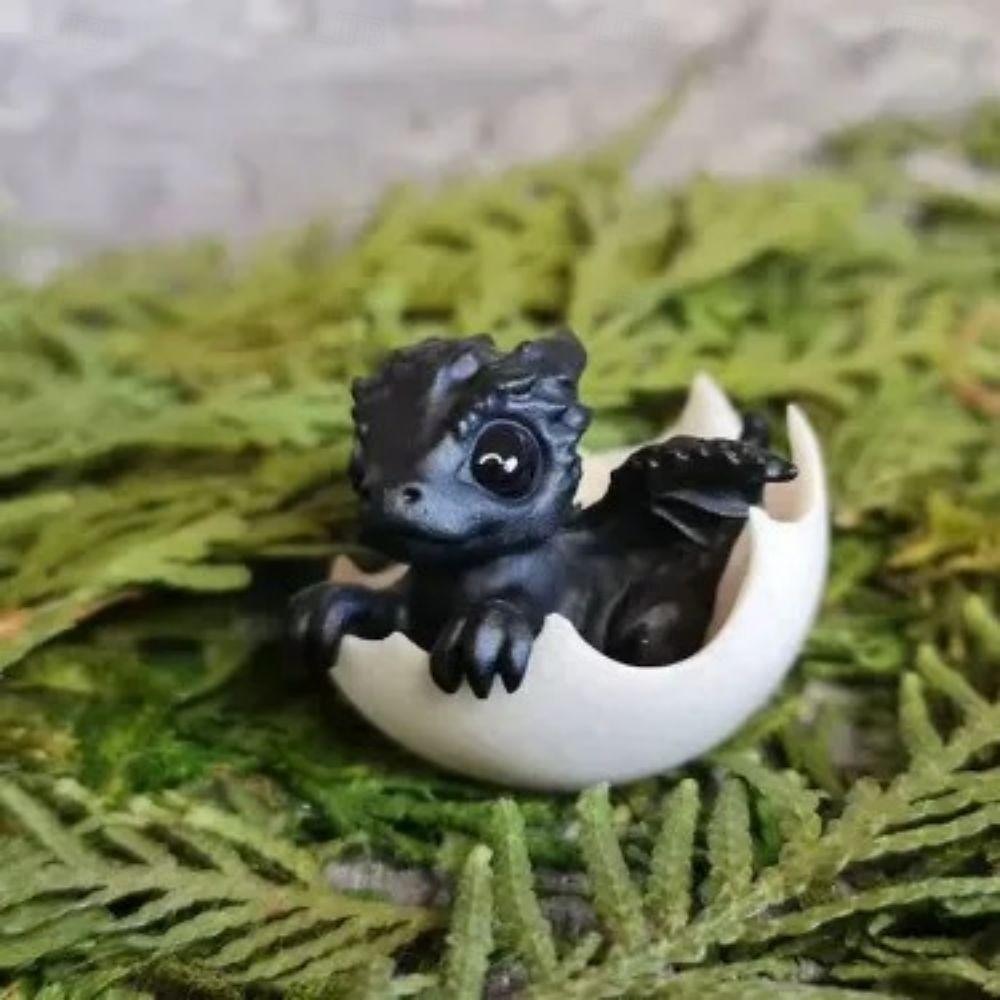 Newborn Dragon in Egg Figurine - Resin Fantasy Decor for Desk, Home, and Collectors - Mythical Creature Sculpture Adds Whimsical Charm 2025 - $18.99 –P4