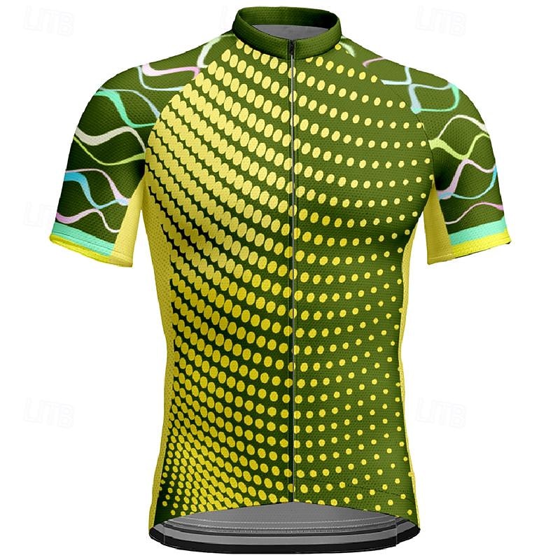 Men's Cycling Jersey Color Block Geometic Short Sleeve Bike Tee Tshirt Jersey Top with 3 Rear Pockets Mountain Bike MTB Quick Dry Breathable Sports Red Navy Blue Blue Clothing Apparel 2026 - $30.99 –P13