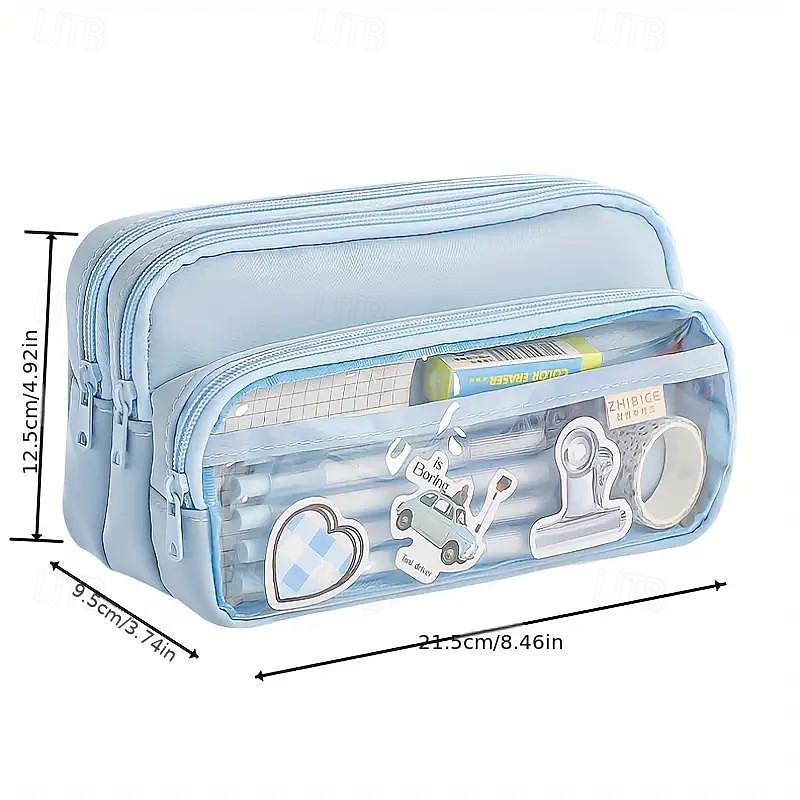 Transparent Pen Bag Large Capacity Simple High Appearance Level Pencil Case Creative Multi-functional Middle School Student Pen Bag 2025 - $23.99 –P9