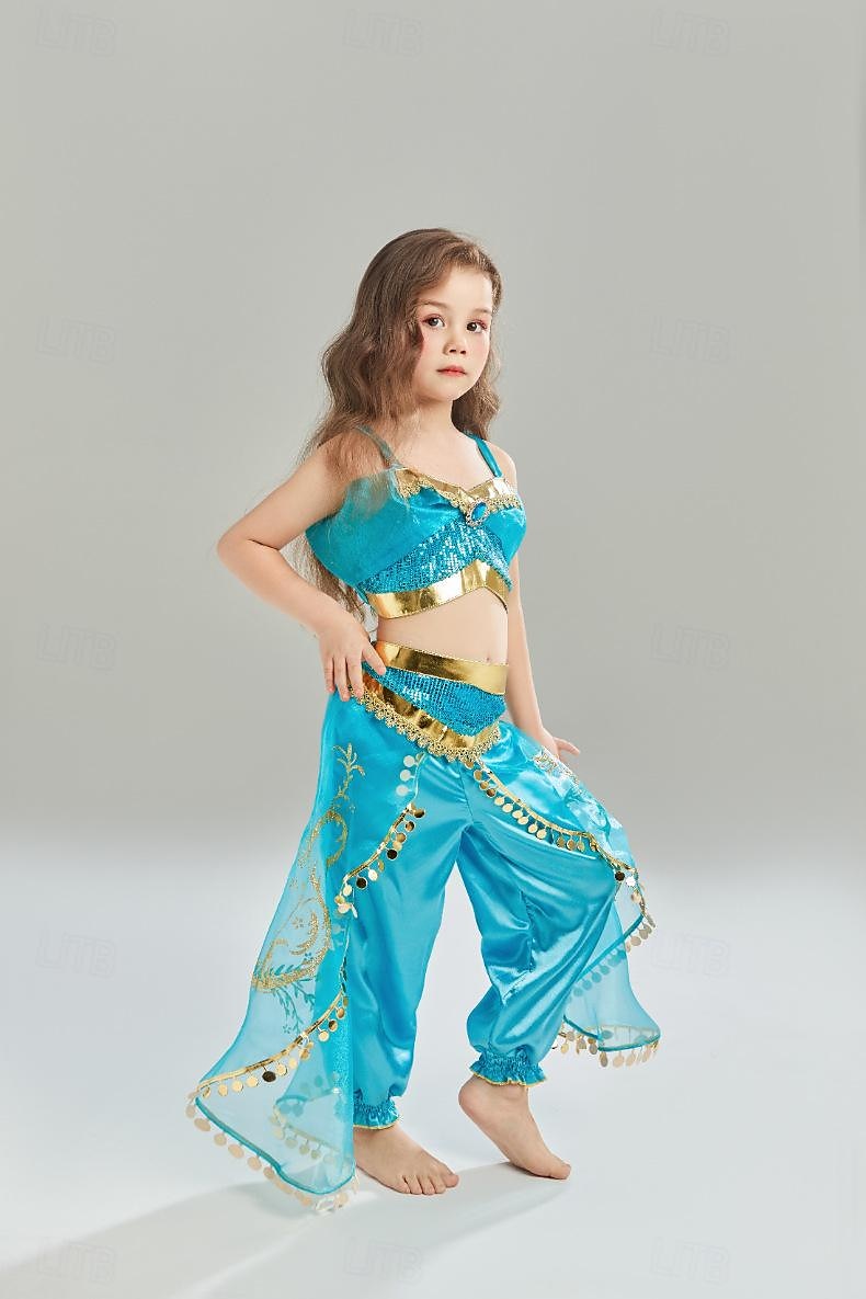 Aladdin Pohádka Princeznovské Jasmín Úbory Téma Party Kostým cosplay Filmové kostýmy for Dívčí Děti Karneval Večírek 2025 - $30.99 –P7