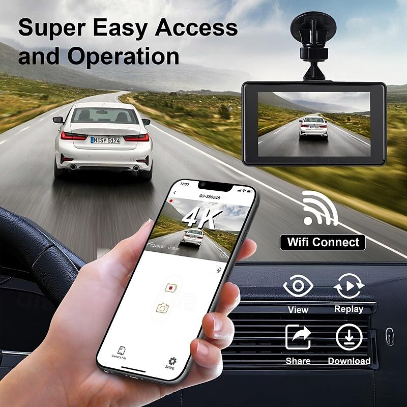 X21+ 2160P HD with Rear Camera Car DVR 170 Degree Wide Angle 3 inch IPS Dash Cam with WIFI / Night Vision / G-Sensor 4 infrared LEDs Car Recorder 2025 - $87.99 –P9