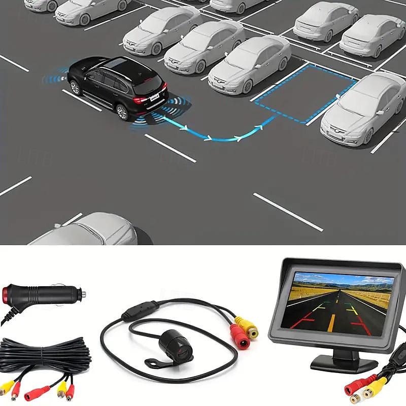 Car Rear View Backup LED Camera Waterproof HD Camera 4.3inch HD Display LCD Monitor Full Set Parking System for Pickup Van RV 2025 - $44.99 –P3