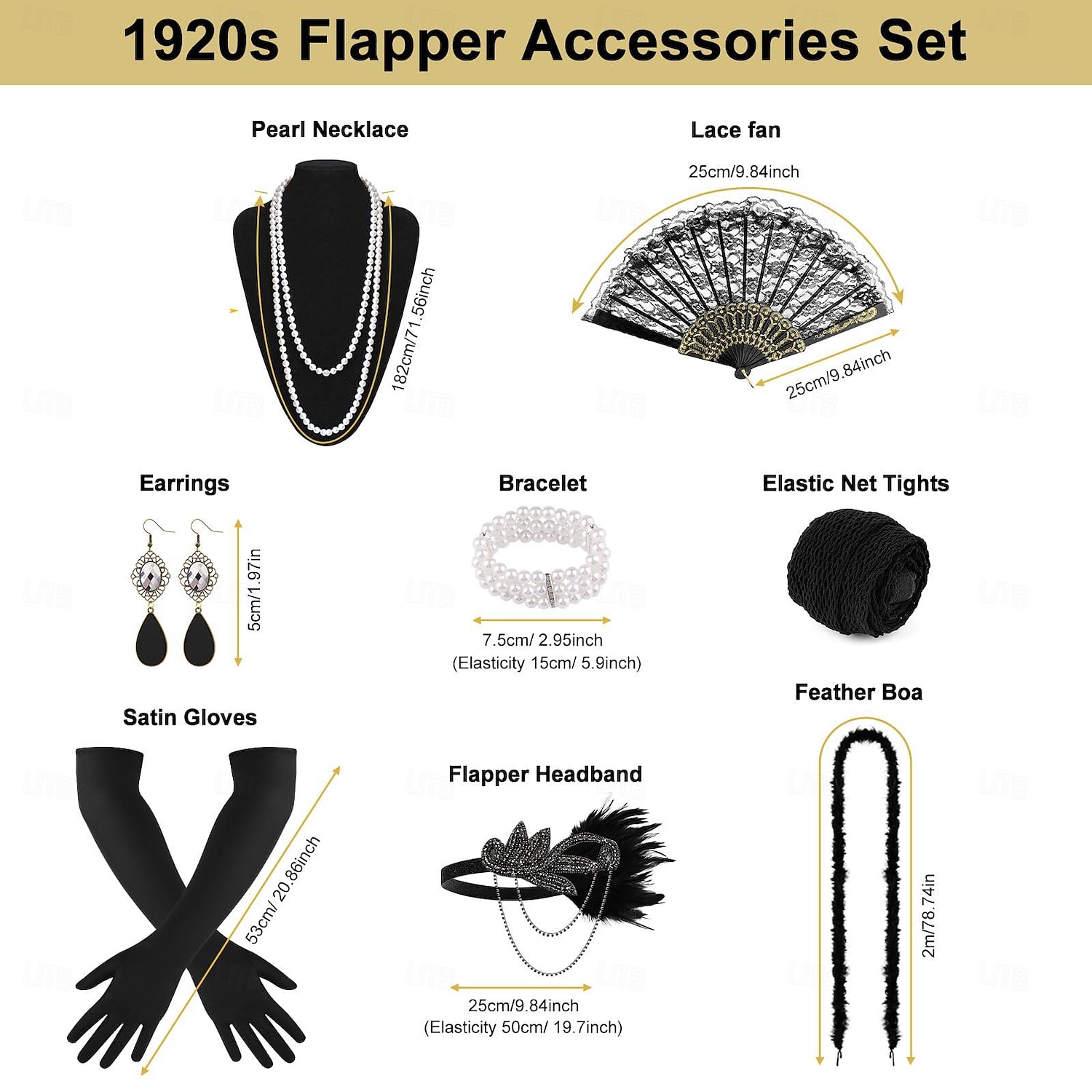 Set Anni Ruggenti Anni 1920 Lunghezza al ginocchio Vestito Abito Flapper Abiti con accessori Senza maniche Il grande Gatsby Charleston Invitato al matrimonio Paillettes Frangia con nappe Piuma Scollo del 2026 a $77.99 –P6