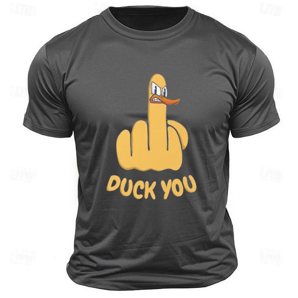 Herr Bokstavstryck Rolig Anka T-shirt T-tröja 100 % bomull Kortärmad Grafisk Skjorta Svart Mörkgrå Armégrön Bekväm t-shirt Gata Utomhussport Modedesignerkläder 2026 - $17.49 –P4