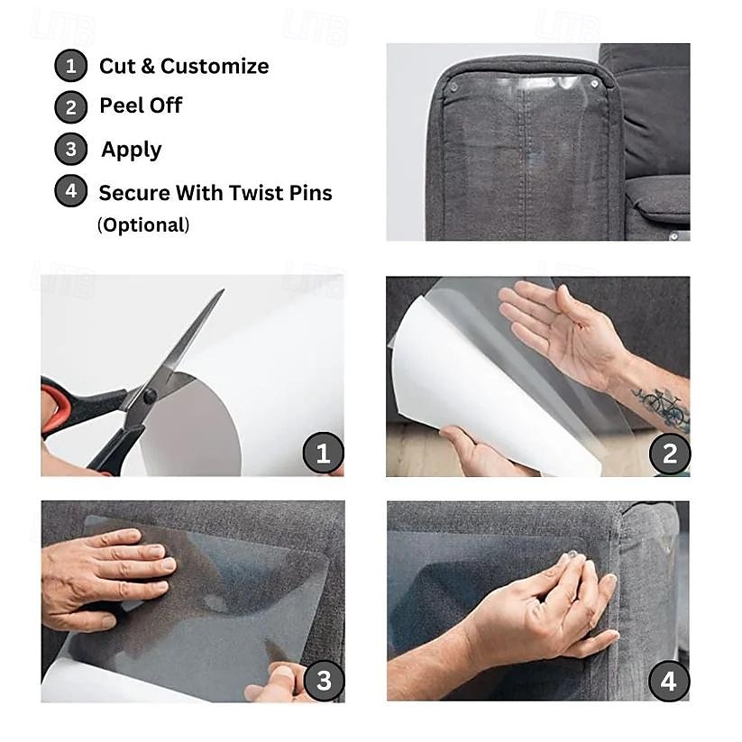 protezione per mobili trasparente, protezione per mobili antigraffio per gatti, protezione per divano per gatti, nastro adesivo trasparente per gatti per mobili del 2025 a $11.49 –P1