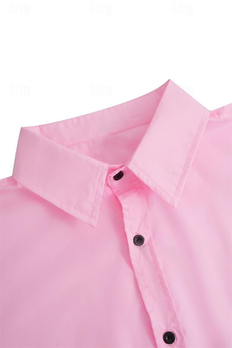 Per uomo Camicia Camicia estiva Camicia con bottoni Maglietta informale Nero Bianco Rosa Rosso Blu Manica corta Liscio Colletto Strada Giornaliero Abbigliamento Di tendenza Informale Comodo del 2025 a $22.99 –P5