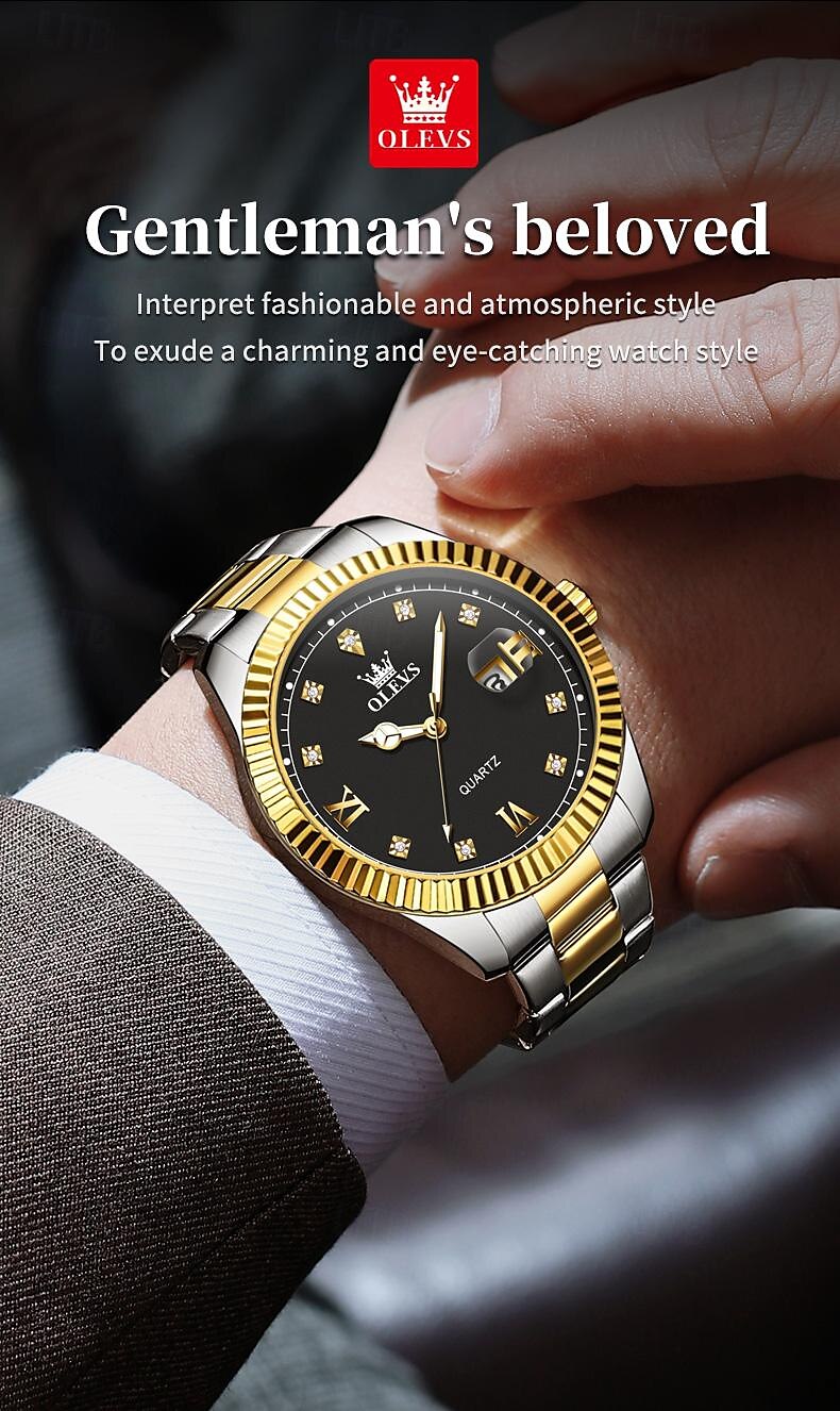 OLEVS Men Quartz Watch Fashion Business Wristwatch Luminous Calendar Waterproof Decoration Steel Watch 2025 - $27.99 –P7