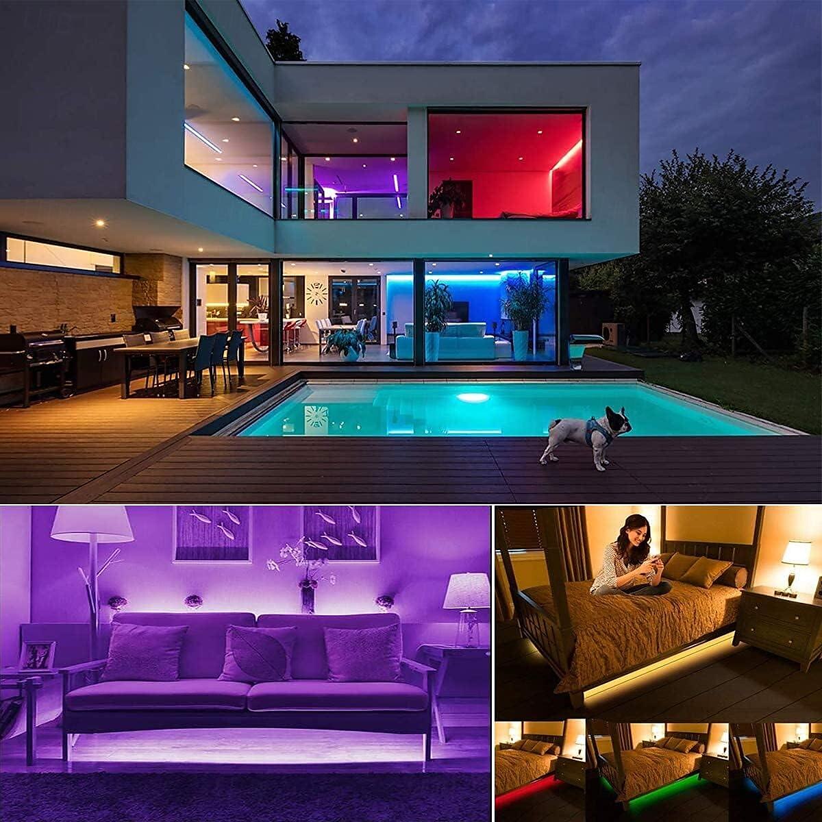 Luz de TV LED 1-5 m/3,28-16 pies retroiluminación LED de TV USB con aplicación barra de luz LED Bluetooth barra de luz LED rgb luz LED de sincronización de música adecuada para dormitorio, iluminación 2025 - $20.99 –P4