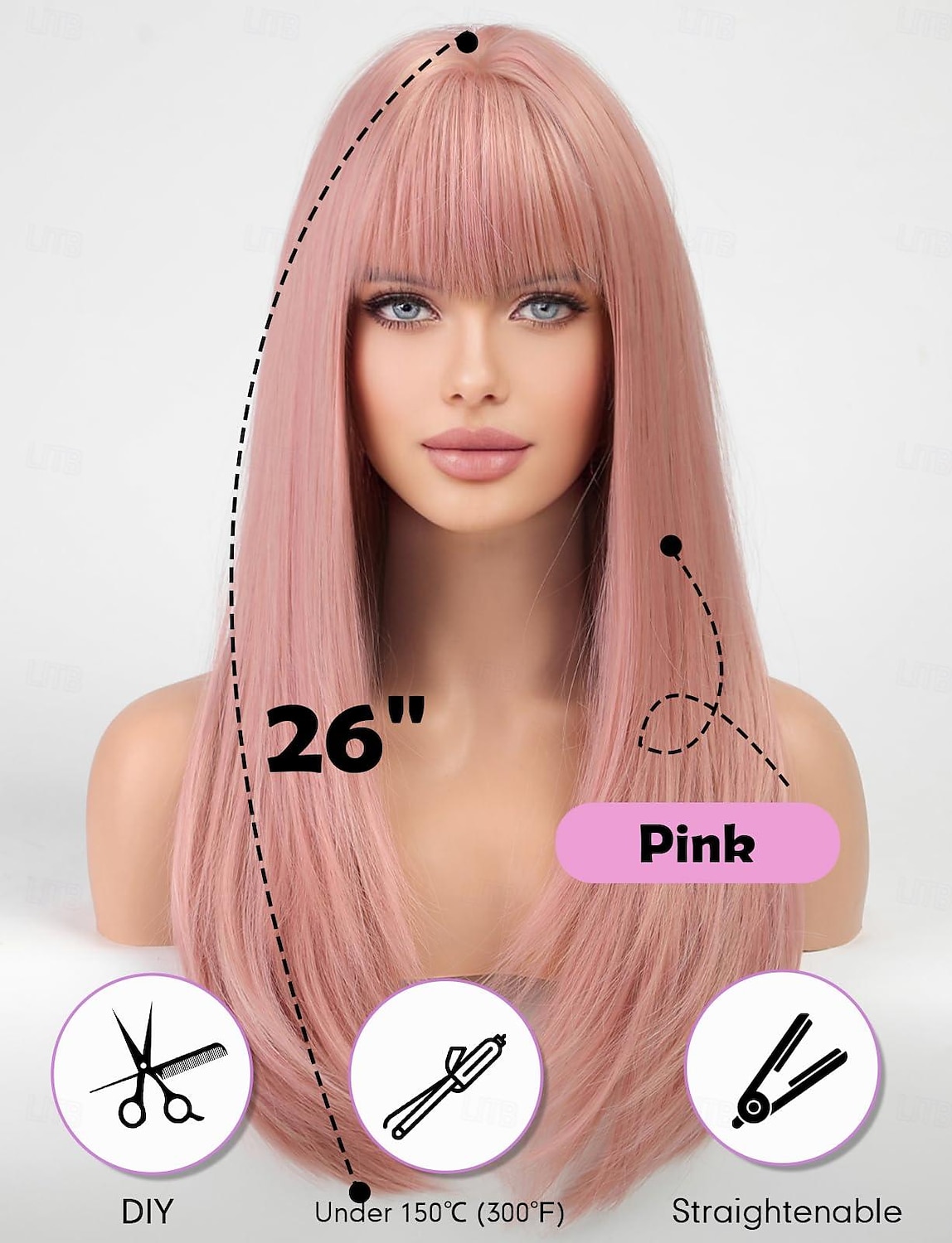 Wigs for Women Layered Straight Long Wig with Bangs Natural Synthetic Hair Halloween Cosplay Party Wigs 2026 - $18.99 –P7
